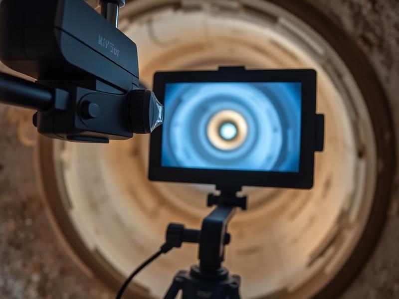 CCTV drain survey equipment inspecting pipe interior