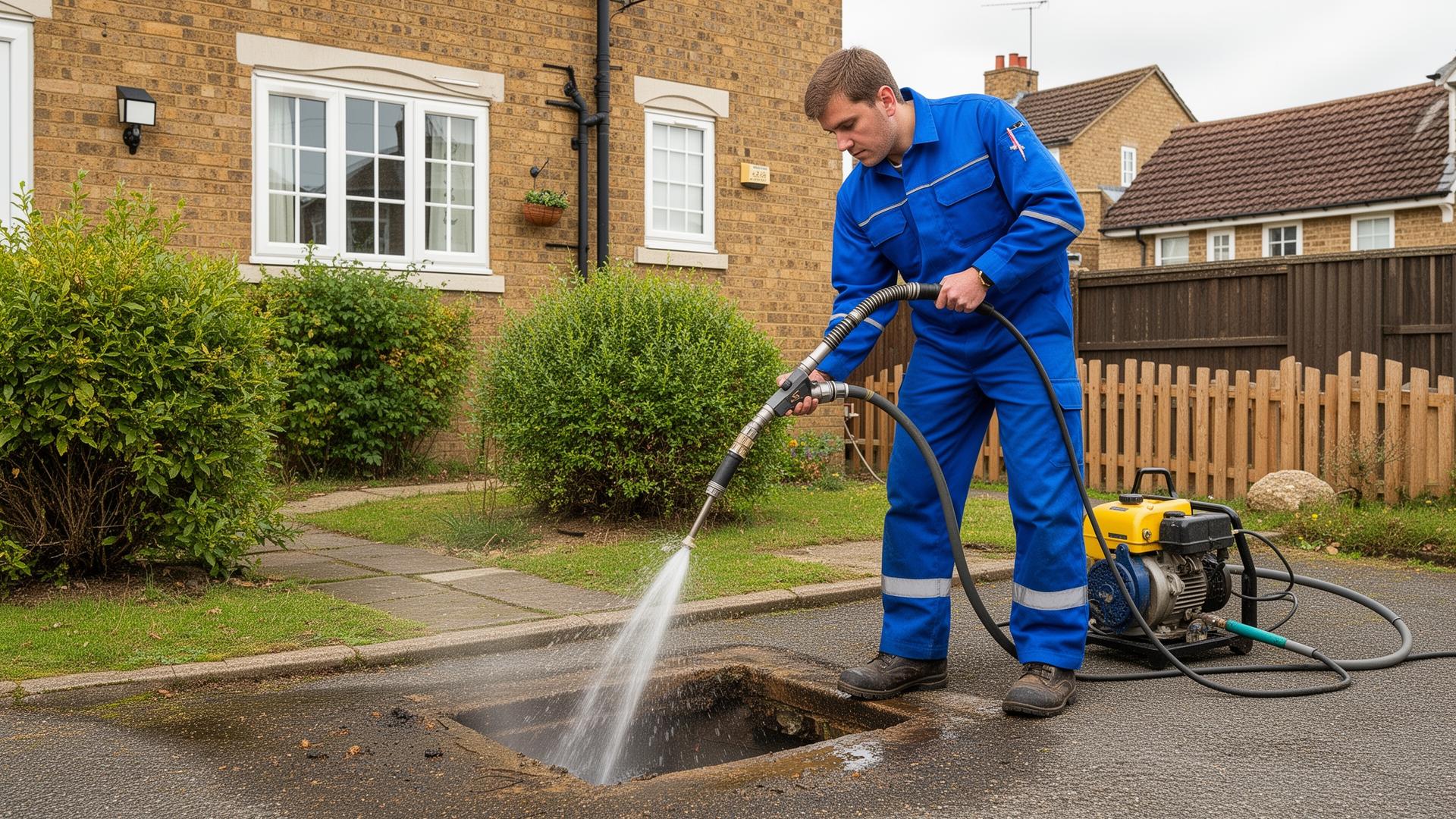 Professional drainage engineer at work
